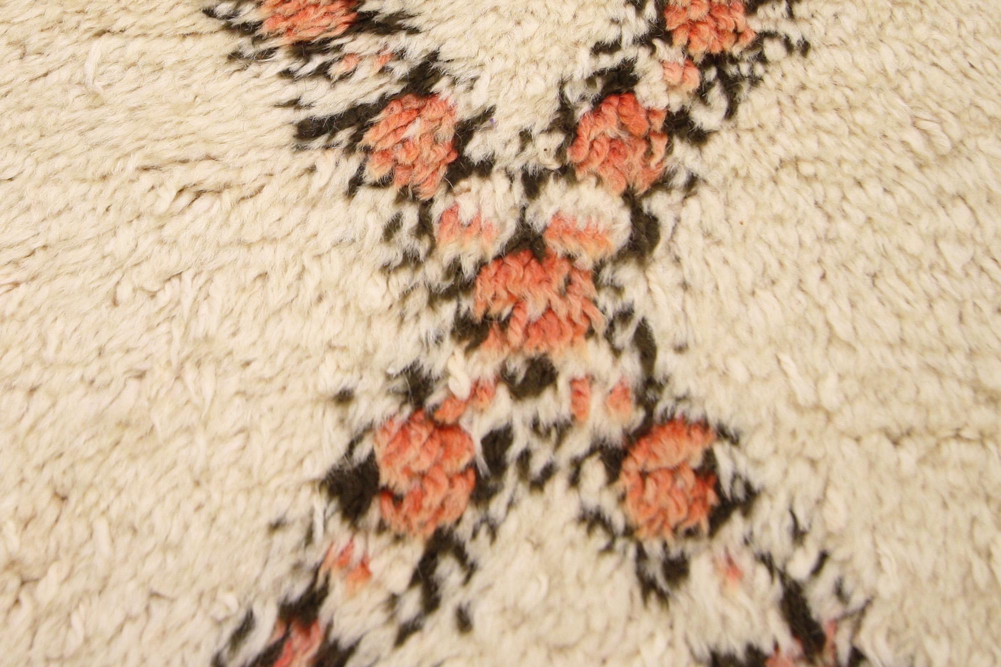 Alfombra Vintage Bereber Marroquí Beni Ourain, 07'01 x 13'01 siglo XX en venta