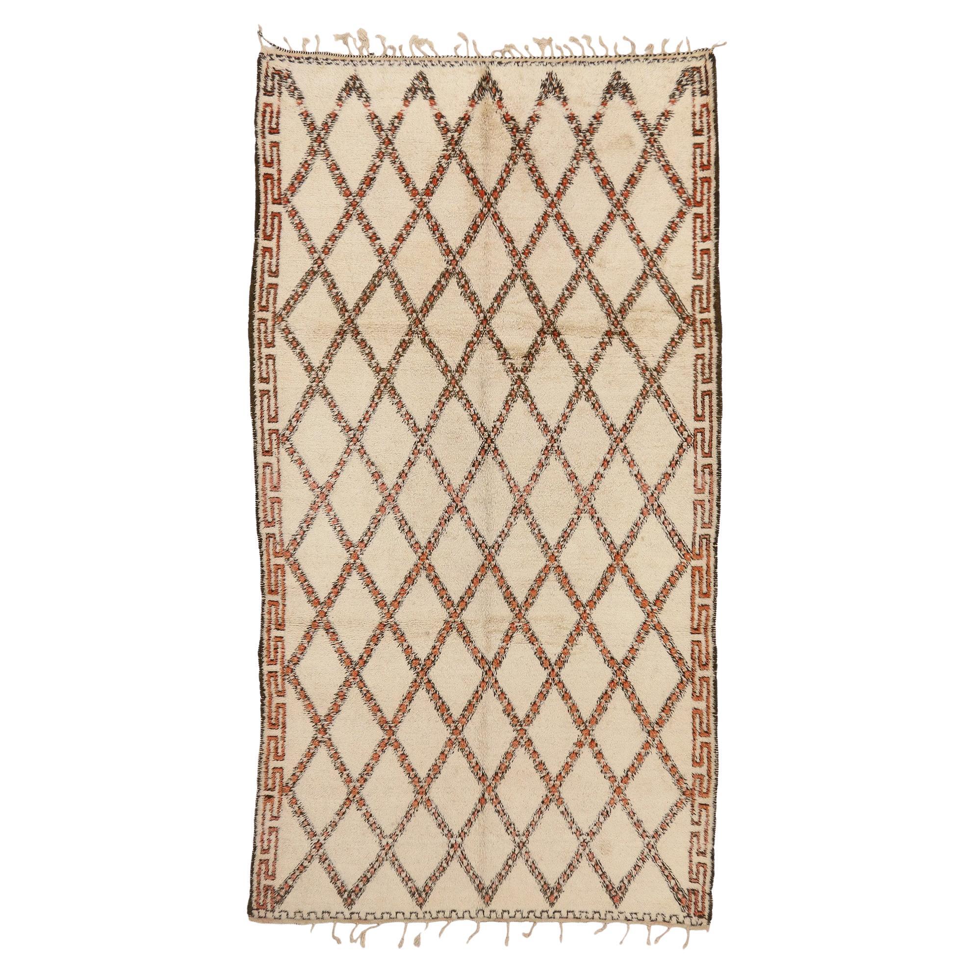 Marokkanischer Beni Ourain-Teppich aus Berber im Vintage-Stil, 07'01 x 13'01