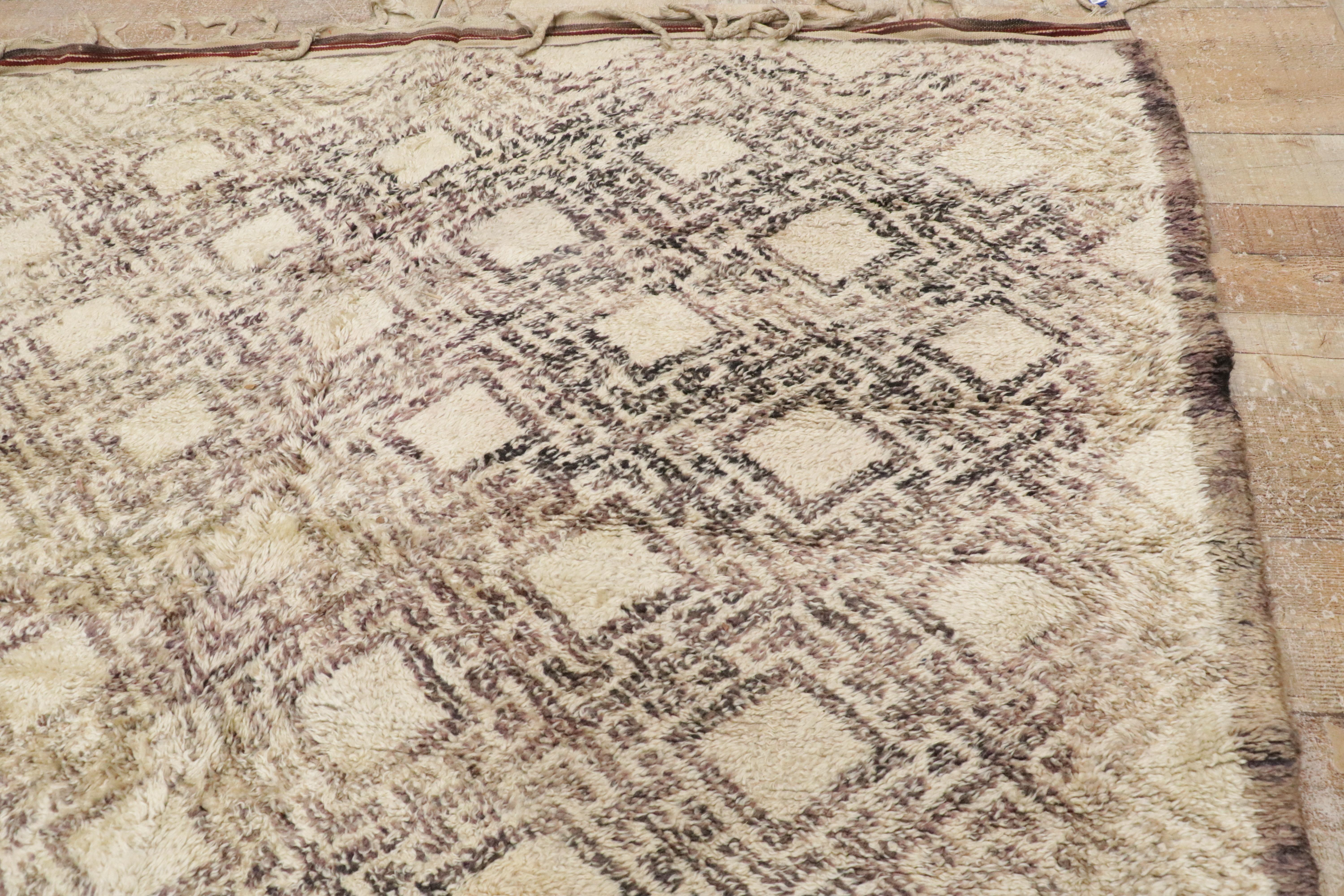 Vintage Berber Moroccan Beni Ourain Rug For Sale 6