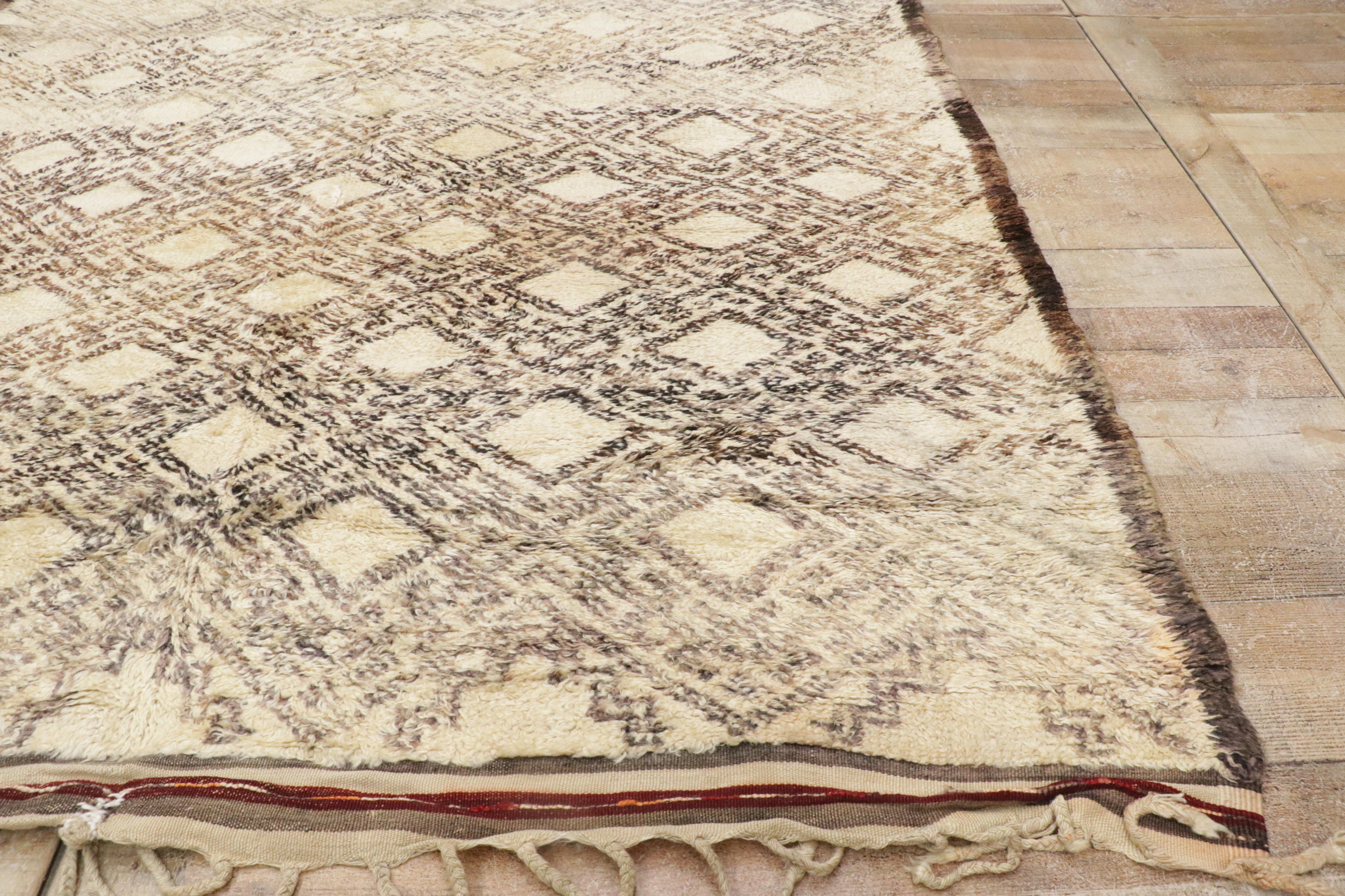 Vintage Berber Moroccan Beni Ourain Rug For Sale 9