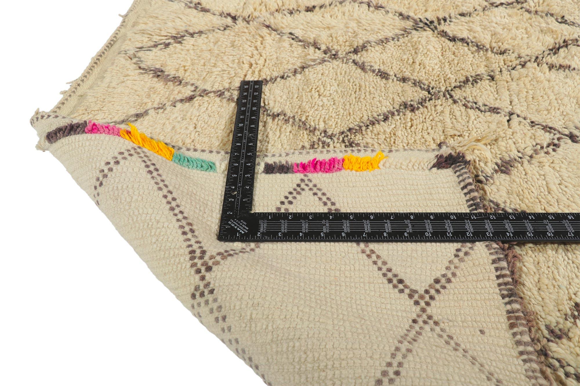 Noué à la main Tapis berbère marocain Beni Ourain vintage en vente