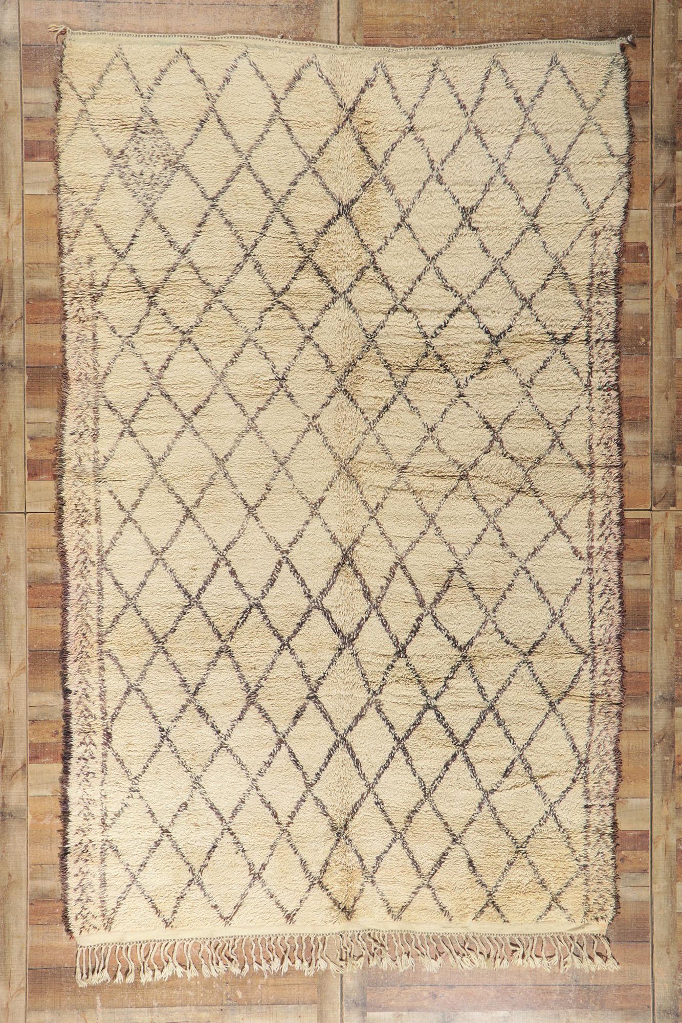 Laine Tapis berbère marocain Beni Ourain vintage en vente