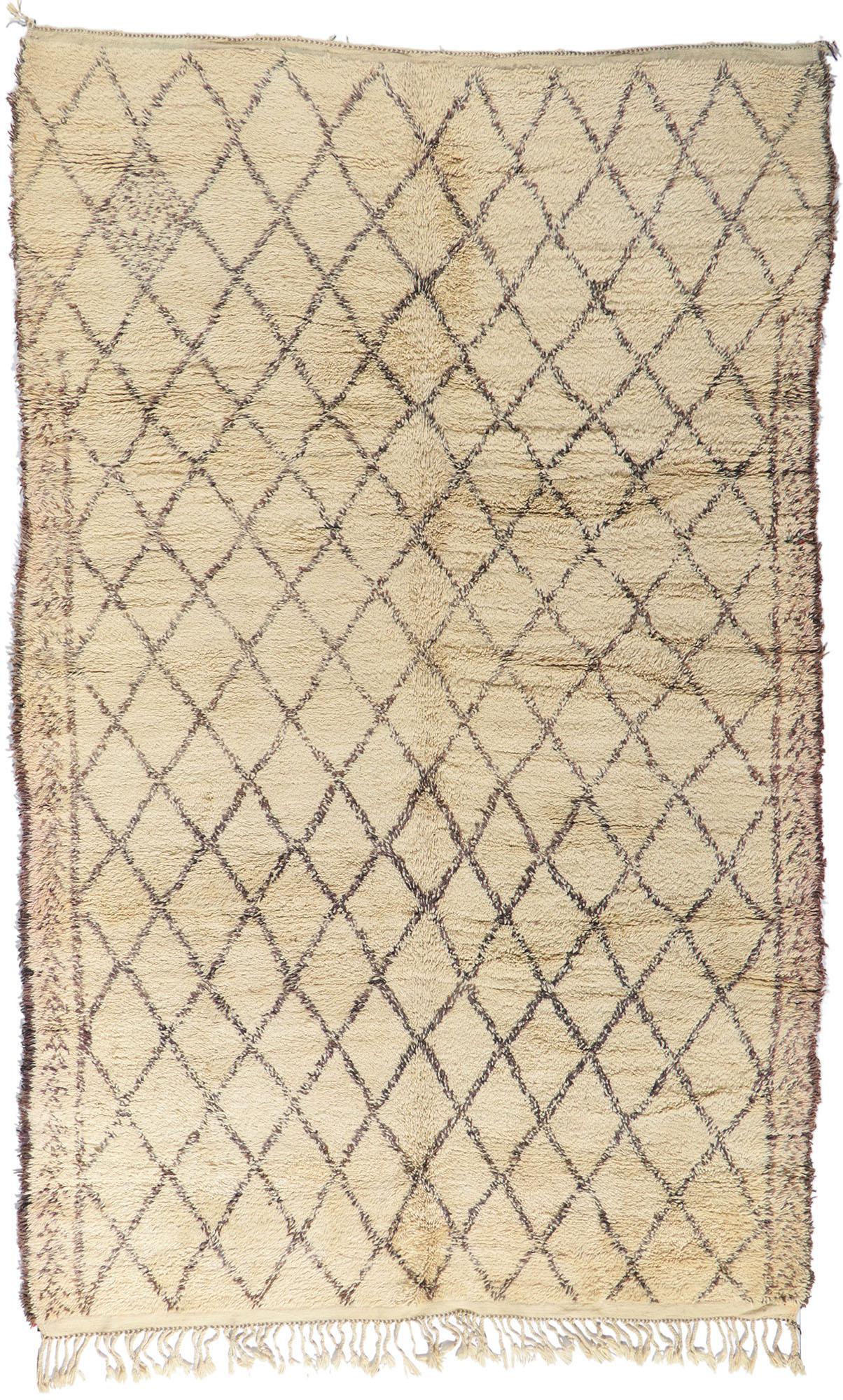 Tapis berbère marocain Beni Ourain vintage en vente 1