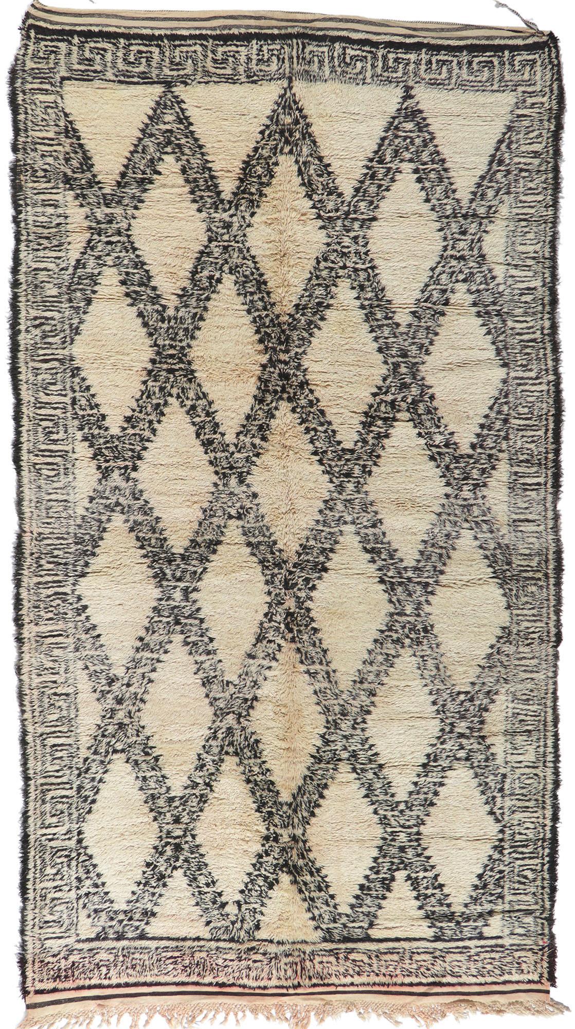 Tappeto marocchino vintage Beni Ourain, accogliente stile boho e cicladico in vendita 4