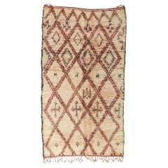 Retro Moroccan Beni Ourain Rug, Midcentury Modern Meets Nomadic Charm