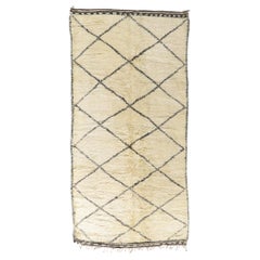 Retro Moroccan Beni Ourain Rug, Midcentury Boho Meets Tribal Enchantment