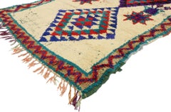 Vintage Berber Moroccan Boucherouite Azilal Rug with Tribal Style