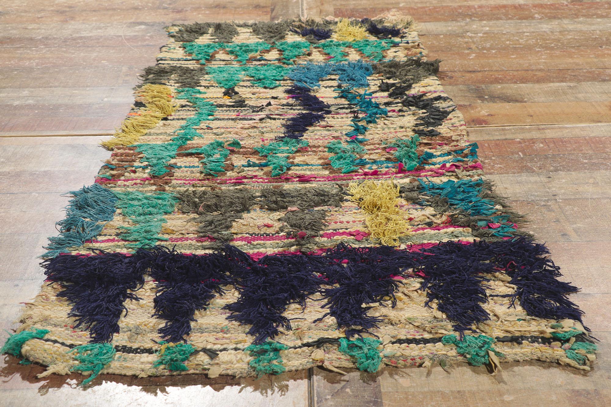 Fabric Vintage Berber Moroccan Boucherouite Rag Rug
