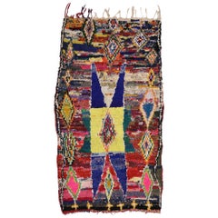 Vintage Berber Moroccan Boucherouite Rug, Colorful Moroccan Shag Area Rug Vintage Berber Moroccan Boucherouite Rug, Colorful Moroccan Shag Area Rug