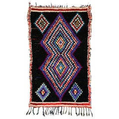 Tapis berbère marocain Boucherouite vintage avec style tribal boho chic