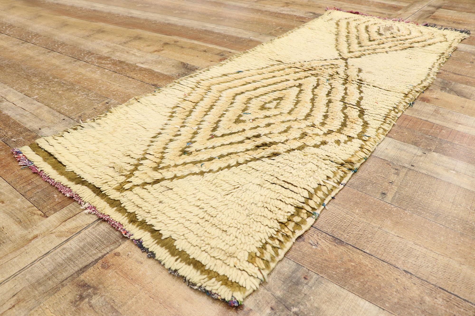 Hand-Knotted Vintage Berber Moroccan Boucherouite Rug with Modern Style  For Sale