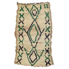 Vintage Berber Moroccan Boucherouite Rug with Tribal Style