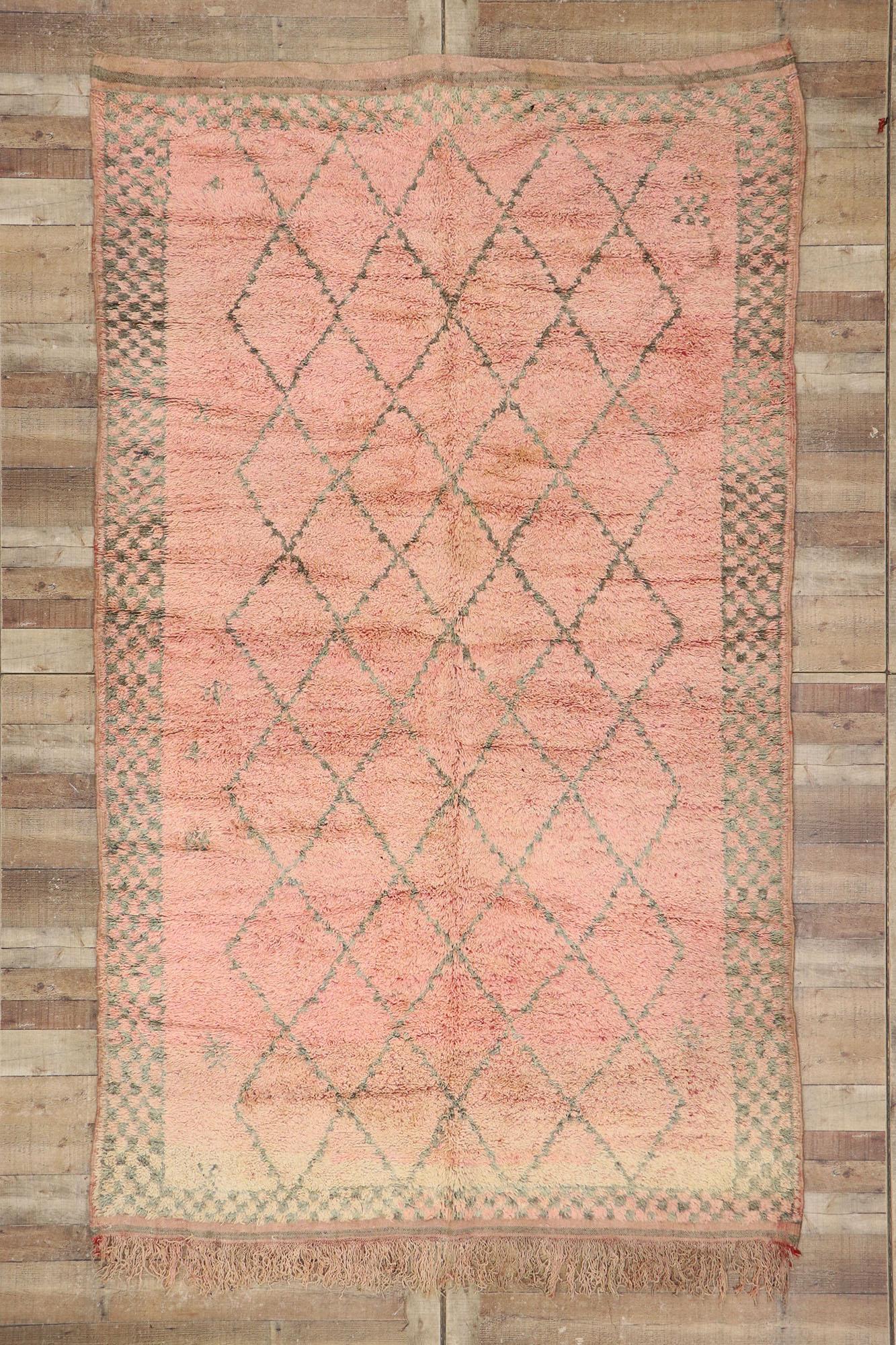 Alfombra Bereber Marroquí Boujad Vintage de Estilo Bohemio en venta 1