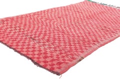 Vintage Boujad Checkered Moroccan Rug, Boho Chic Meets Midcentury Elegance