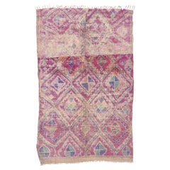 Retro Boujad Moroccan Rug, Bohemian Hygge Meets  Cozy Conviviality