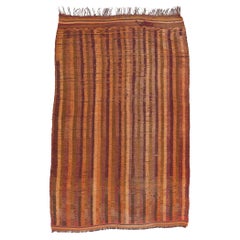 Retro Striped Talsint Moroccan Rug, Midcentury Modern Meets Cozy Bohemian