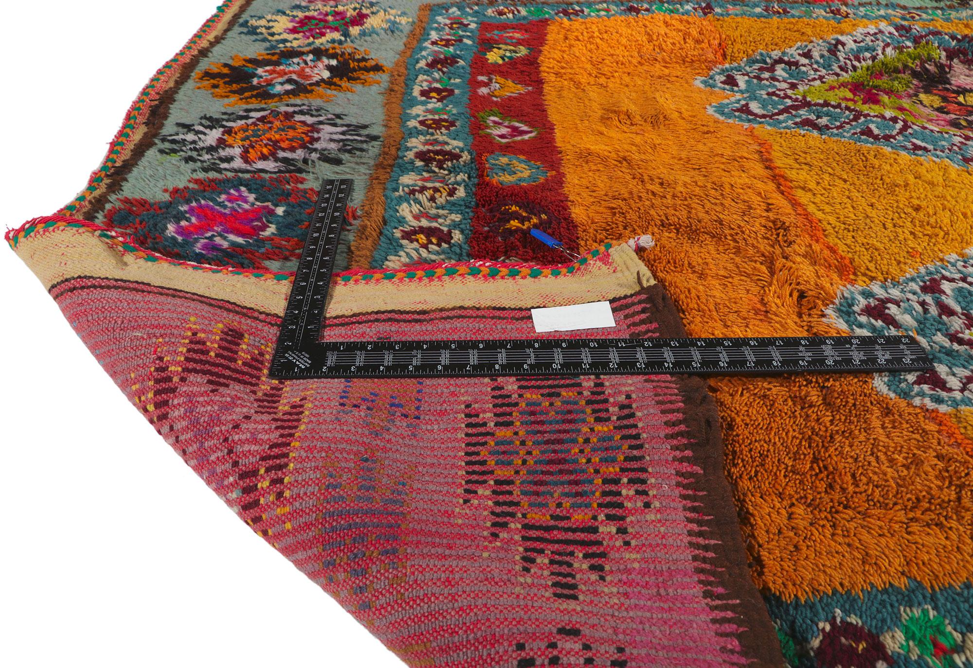 20th Century Vintage Berber Moroccan Boujad Rug with Tribal Bohemian Style For Sale