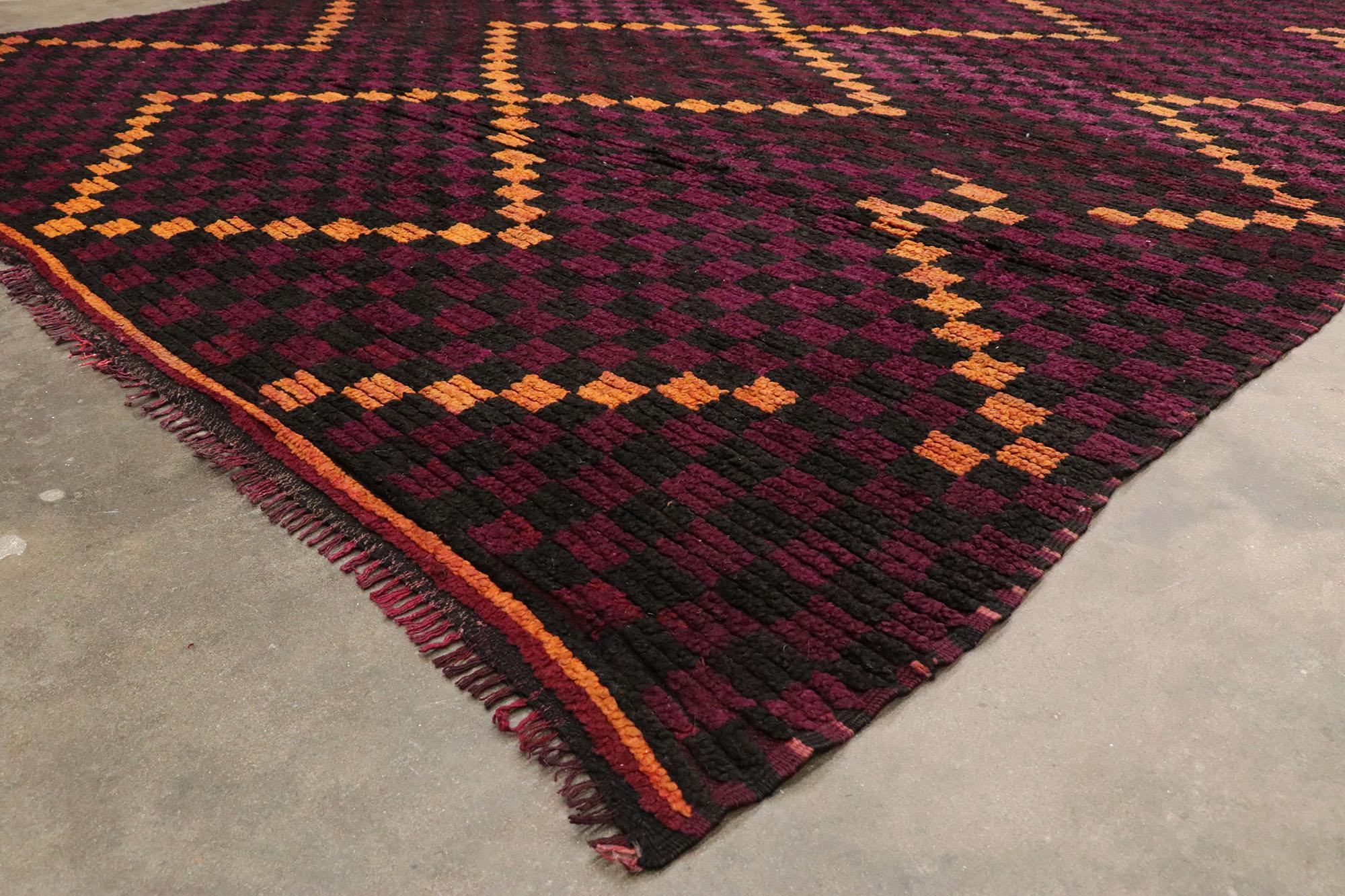20th Century Vintage Checkered Talsint Moroccan Rug For Sale