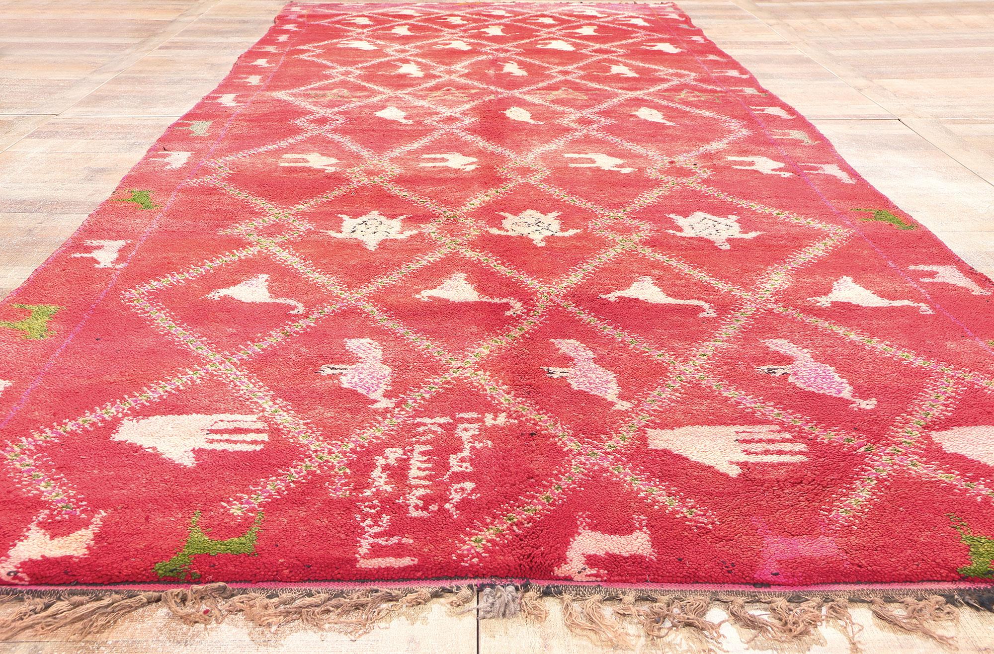 Vintage Berber Moroccan Rug, Tribal Enchantment Meets Nomadic Charm For Sale 2