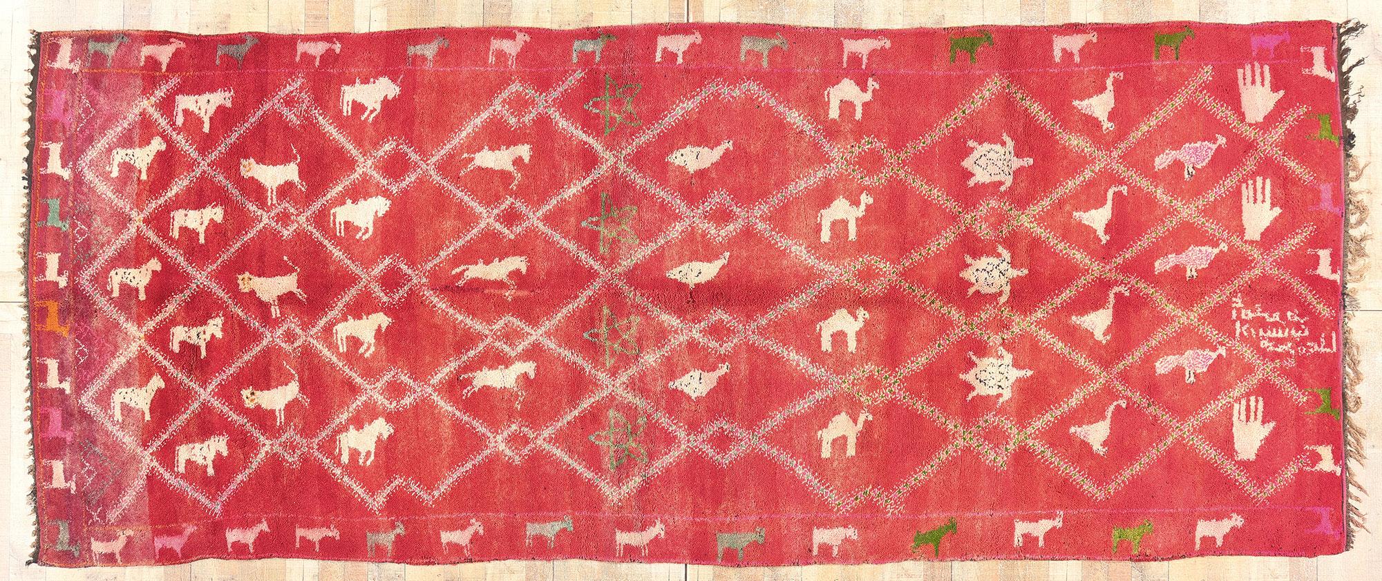 Vintage Berber Moroccan Rug, Tribal Enchantment Meets Nomadic Charm For Sale 3
