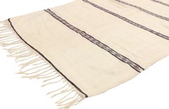 Vintage Berber Moroccan Handira Kilim Rug with Bohemian Tribal Style, Flat-Weave