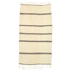 Vintage Berber Moroccan Handira Kilim Rug with Bohemian Tribal Style, Flat-Weave