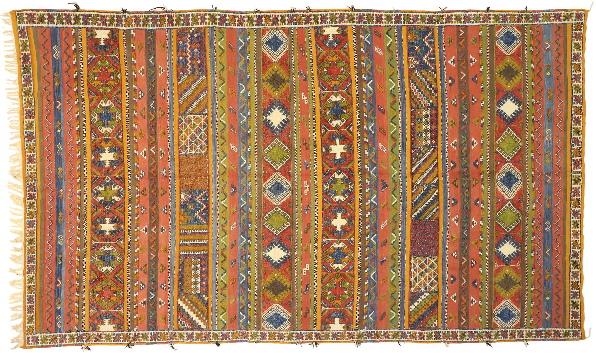 Vintage Berber Moroccan Kilim Glaoui Rug with Modern Tribal Style 3