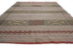 Vintage Berber Moroccan Kilim Rug, Flat-Weave Tribal Rug