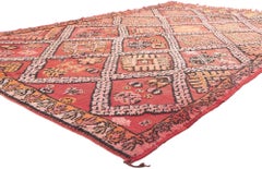 1960's Taznakht Berber Moroccan High-Low Carpet
