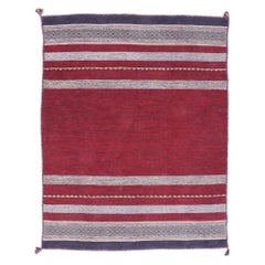 Vintage Berber Moroccan Kilim Rug with Nautical Style