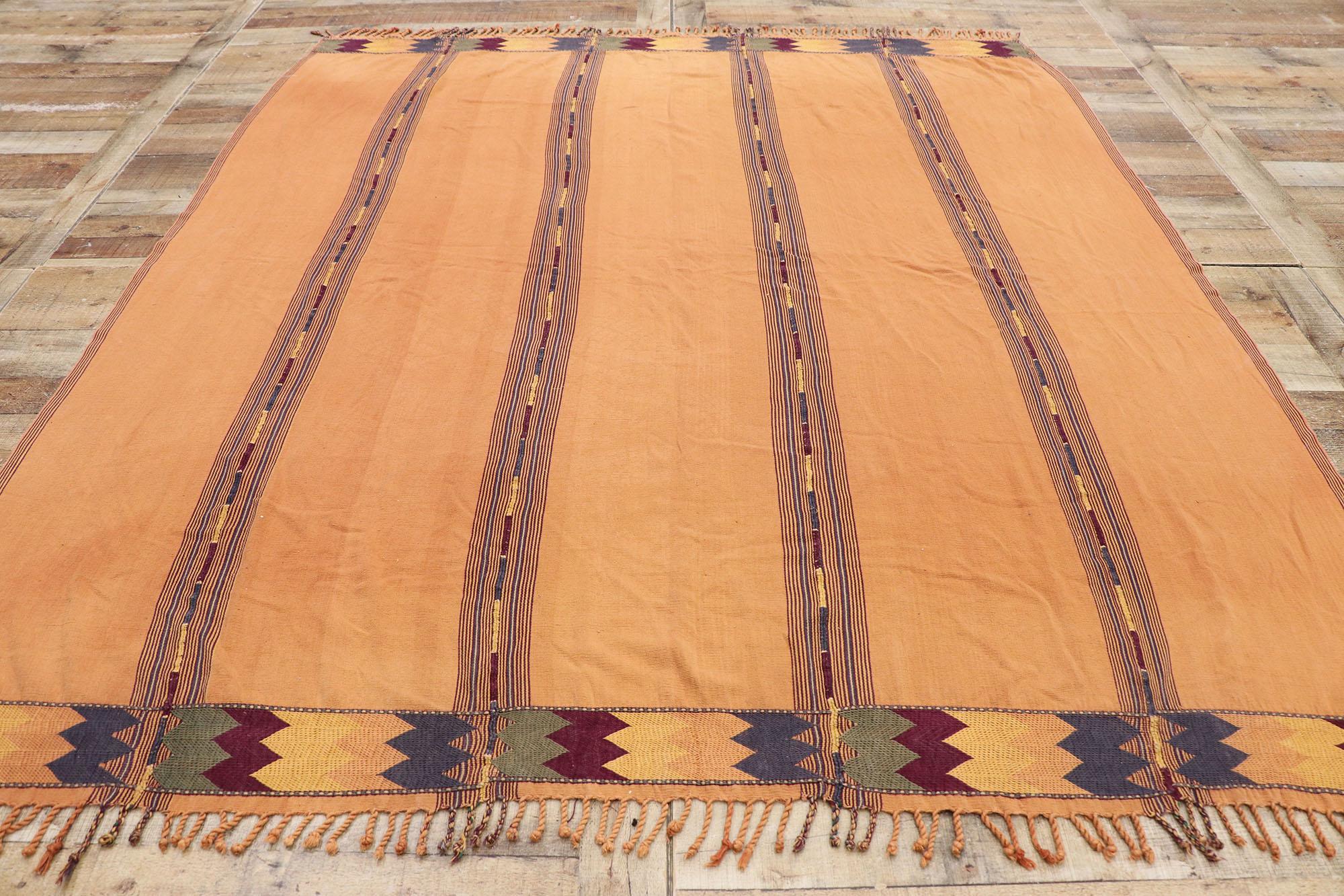 Wool Vintage Berber Moroccan Kilim Rug with Southwestern Tribal Style For Sale
