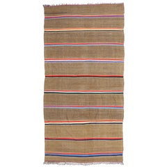 Vintage Berber Moroccan Kilim Rug with Stripes and Nautical Style