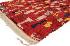 Vintage Berber Moroccan Rehamna Rug with Mondrian Cubist Style