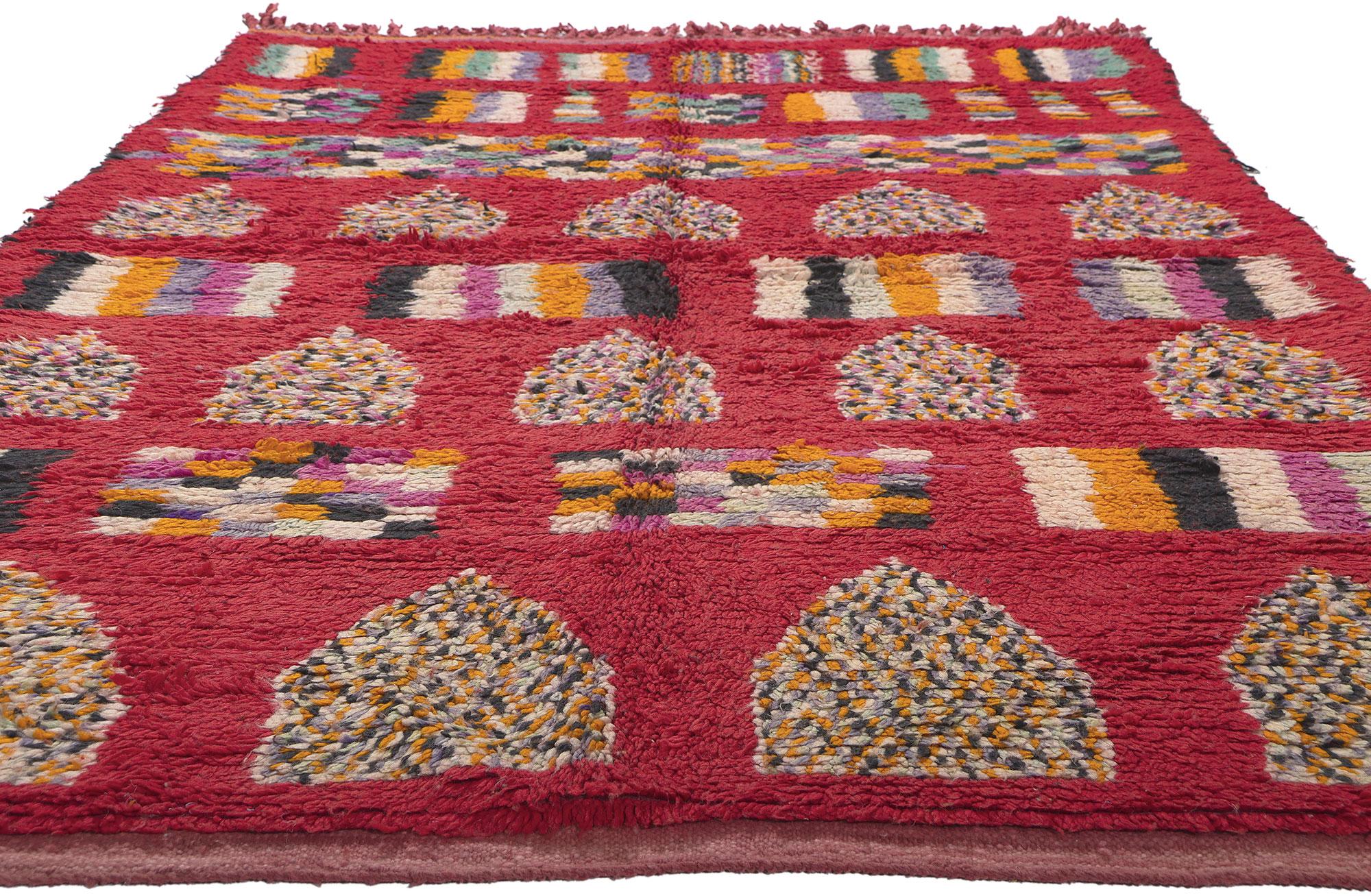 Tribal Vintage Rehamna Moroccan Rug, Nomadic Charm Meets Abstract Expressionism For Sale