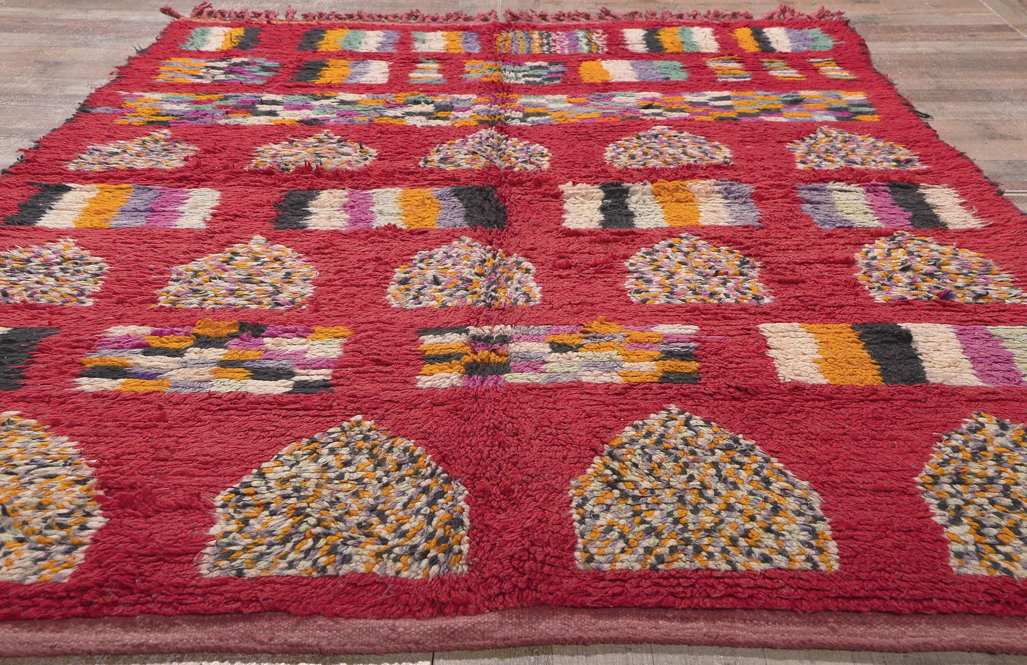 Vintage Rehamna Moroccan Rug, Nomadic Charm Meets Abstract Expressionism For Sale 1