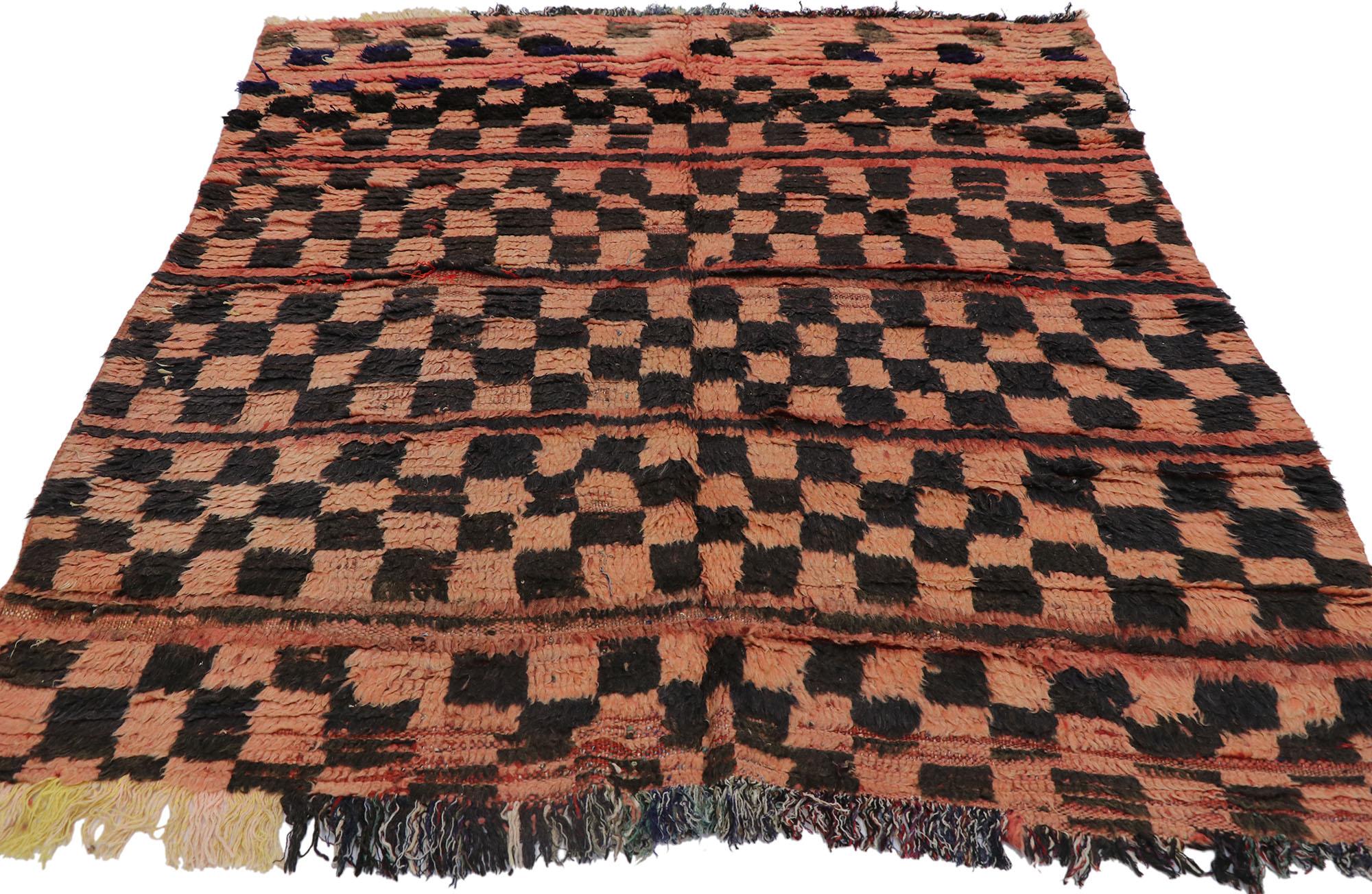 Marokkanischer Berberteppich, Boujad-Satteltasche im Bauhaus-Stil (Handgeknüpft) im Angebot
