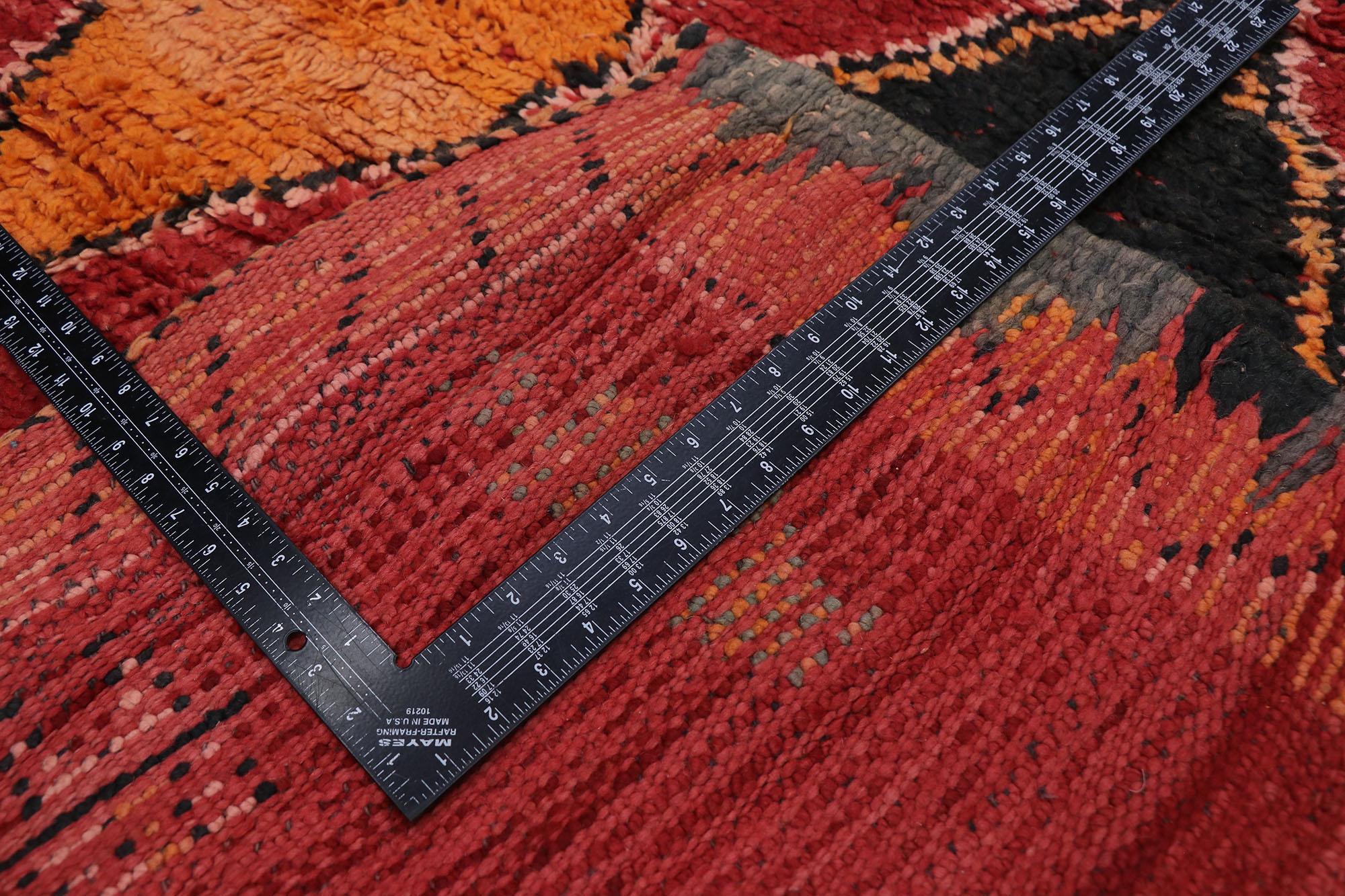 20th Century Vintage Berber Moroccan Rug, Cozy Nomad Meets Maximalist Style For Sale