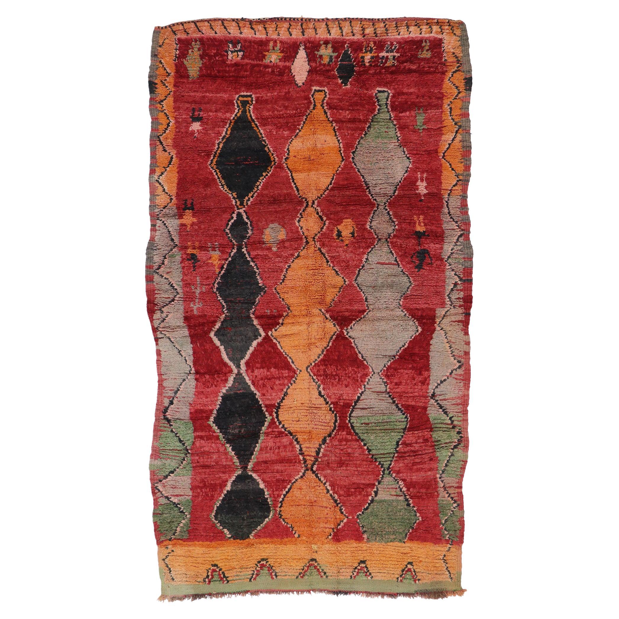 Vintage Berber Moroccan Rug, Cozy Nomad Meets Maximalist Style