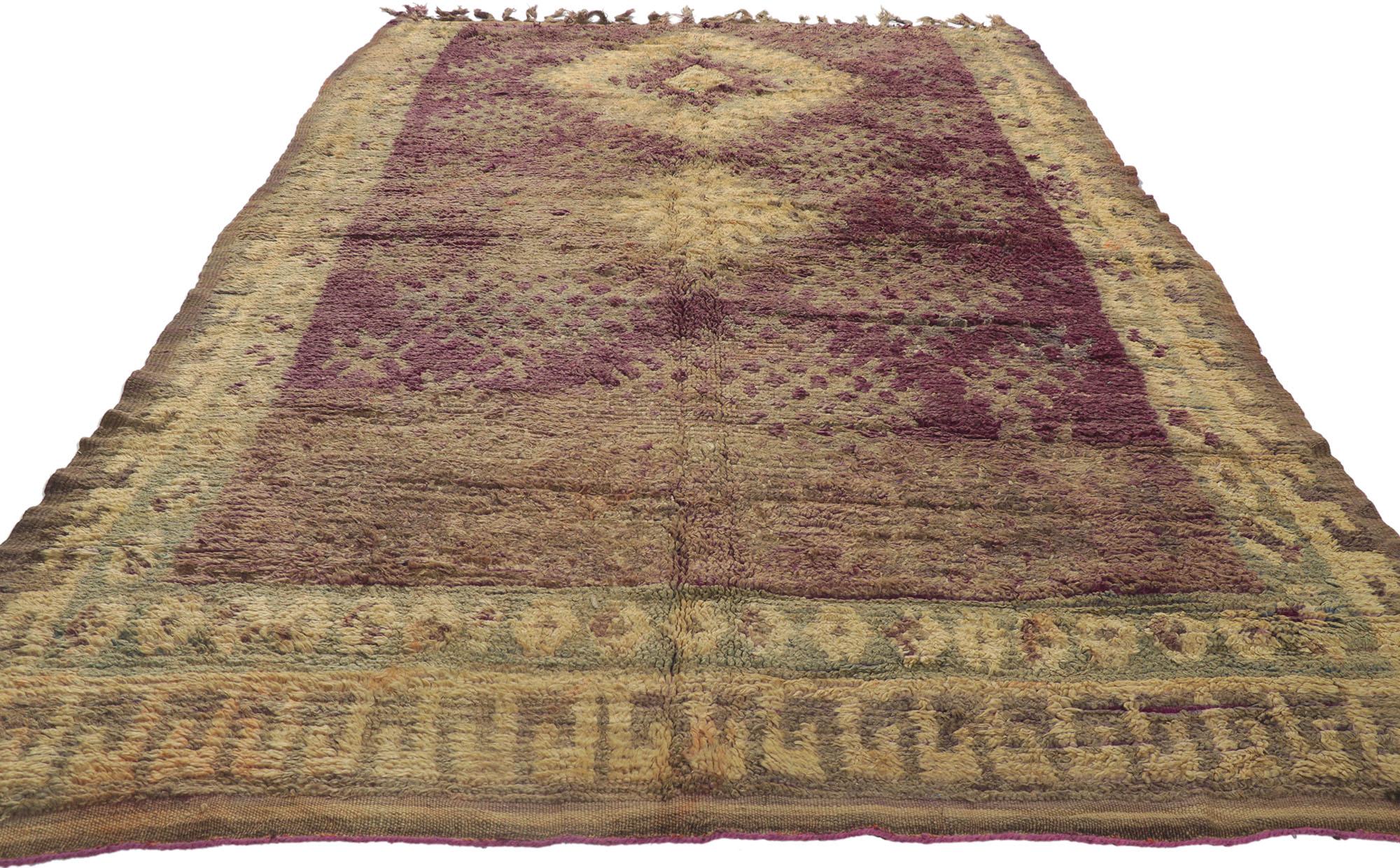 Bohemian Vintage Berber Moroccan Rug with Nomadic Boho Charm For Sale