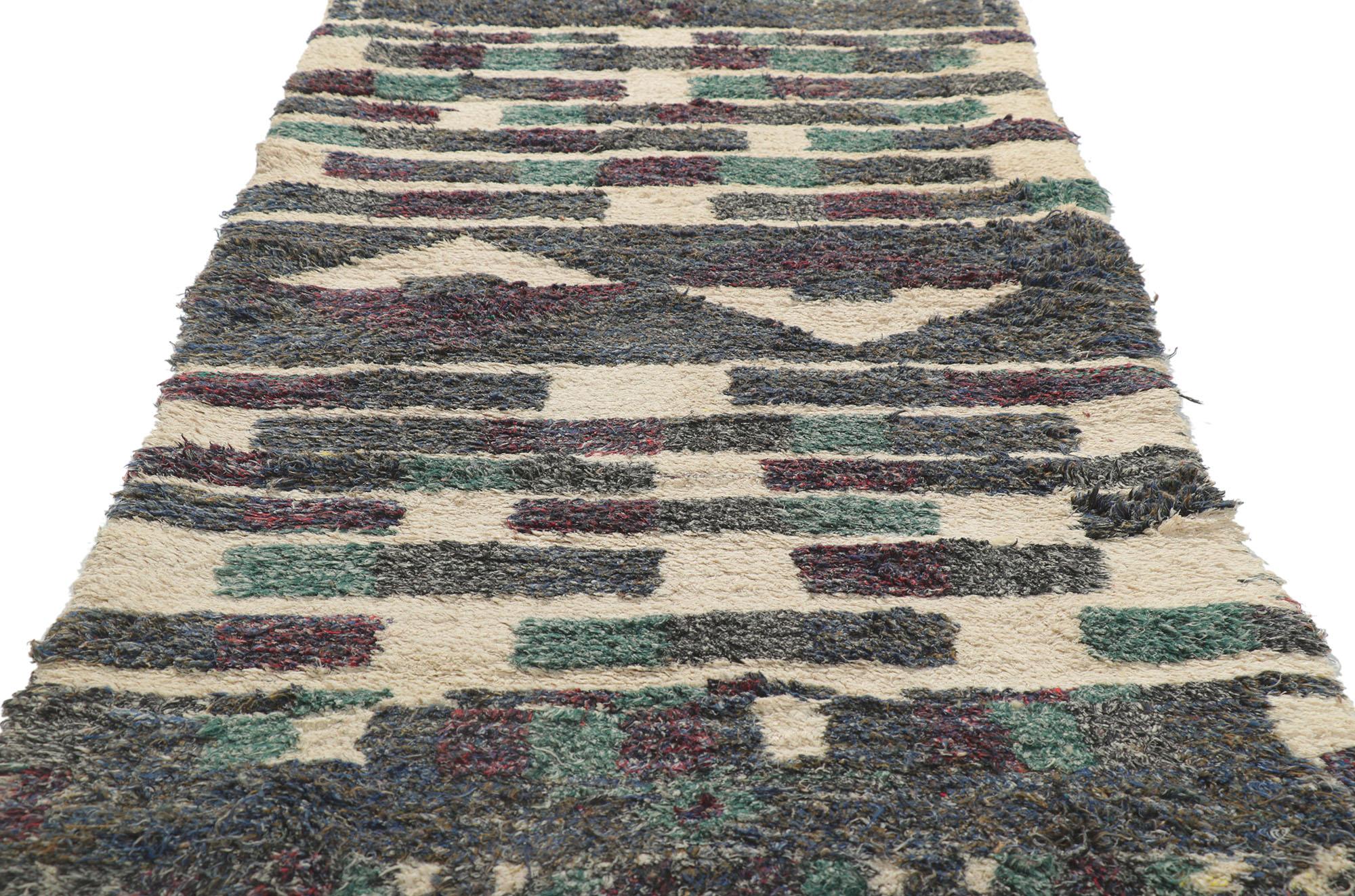 Hand-Knotted Vintage Berber Moroccan Rug For Sale