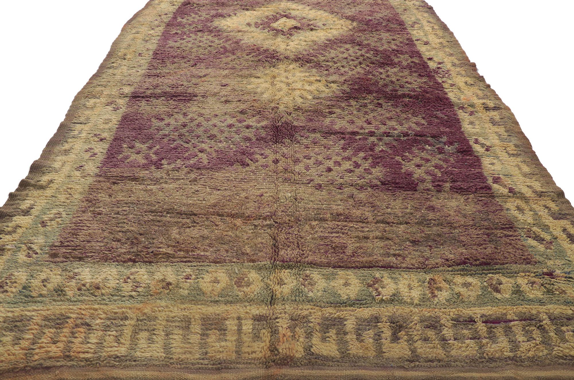 Hand-Knotted Vintage Berber Moroccan Rug with Nomadic Boho Charm For Sale