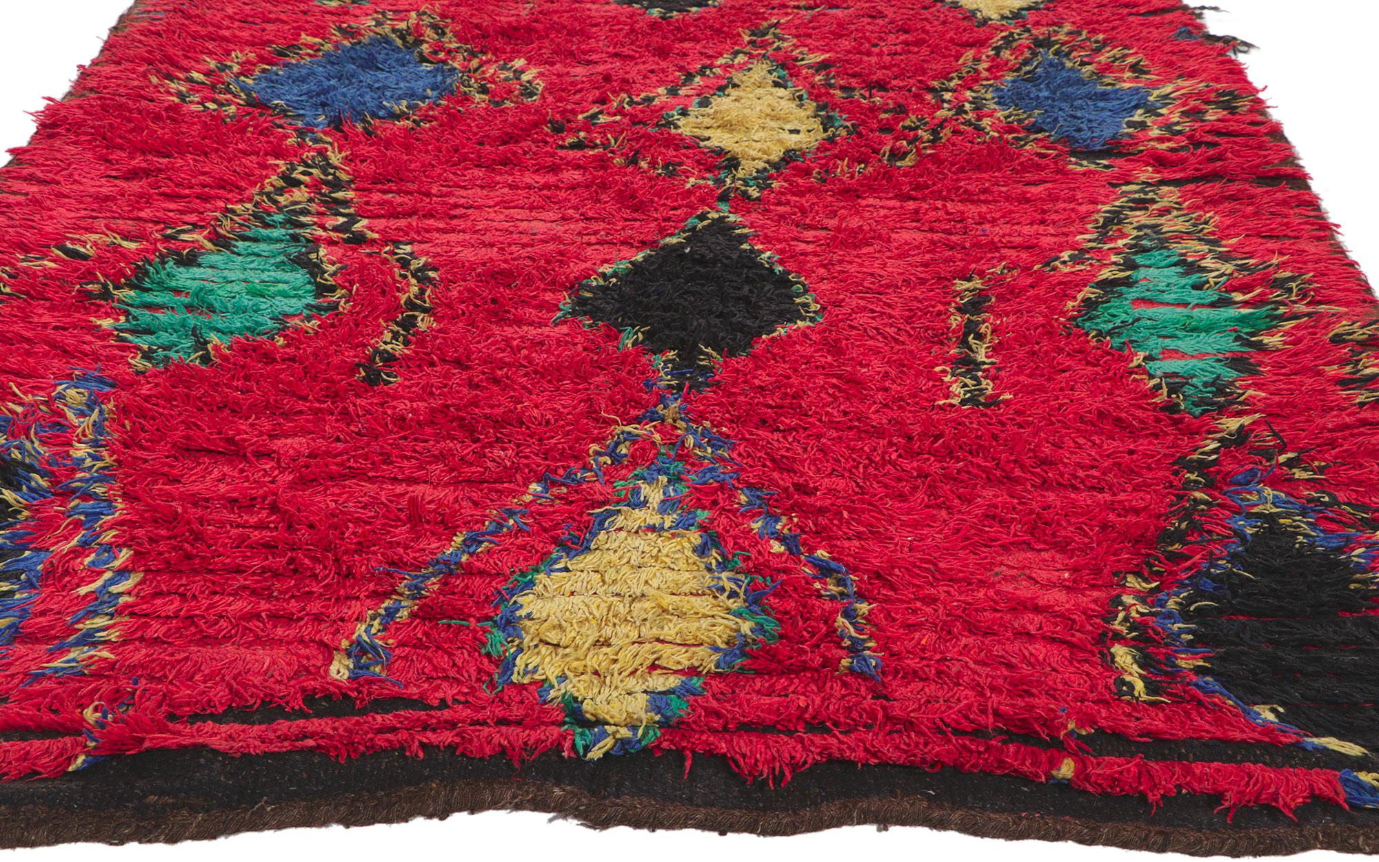 Hand-Knotted Vintage Berber Moroccan Rug For Sale