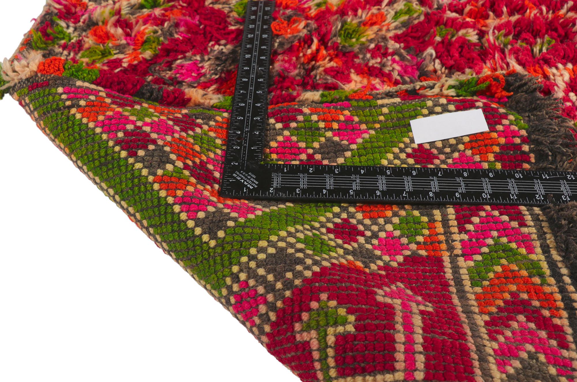 Vintage Beni MGuild Moroccan Rug, Nomadic Charm Meets Boho Chic Style For Sale 1