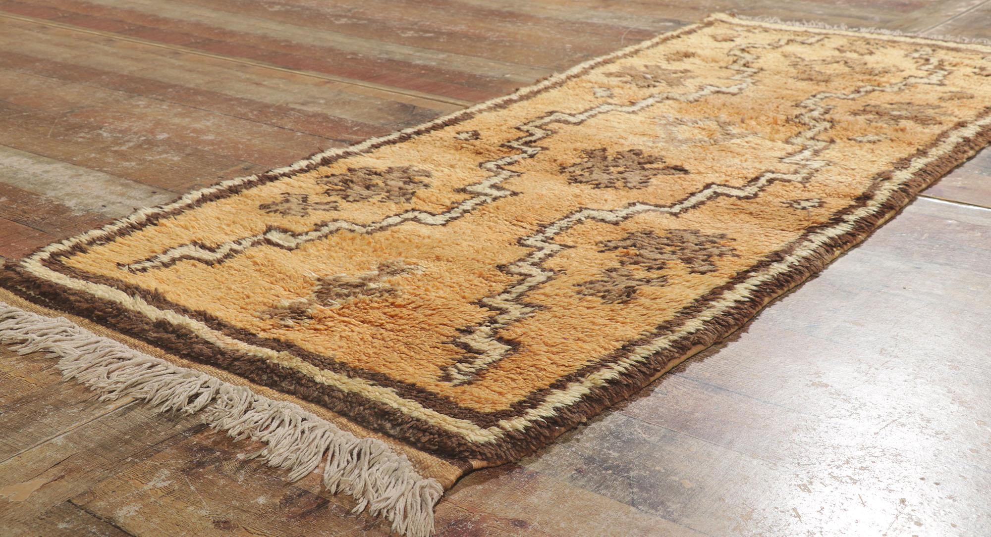 20th Century Vintage Berber Moroccan Rug, Organic Modern Collides with Nomadic Charm