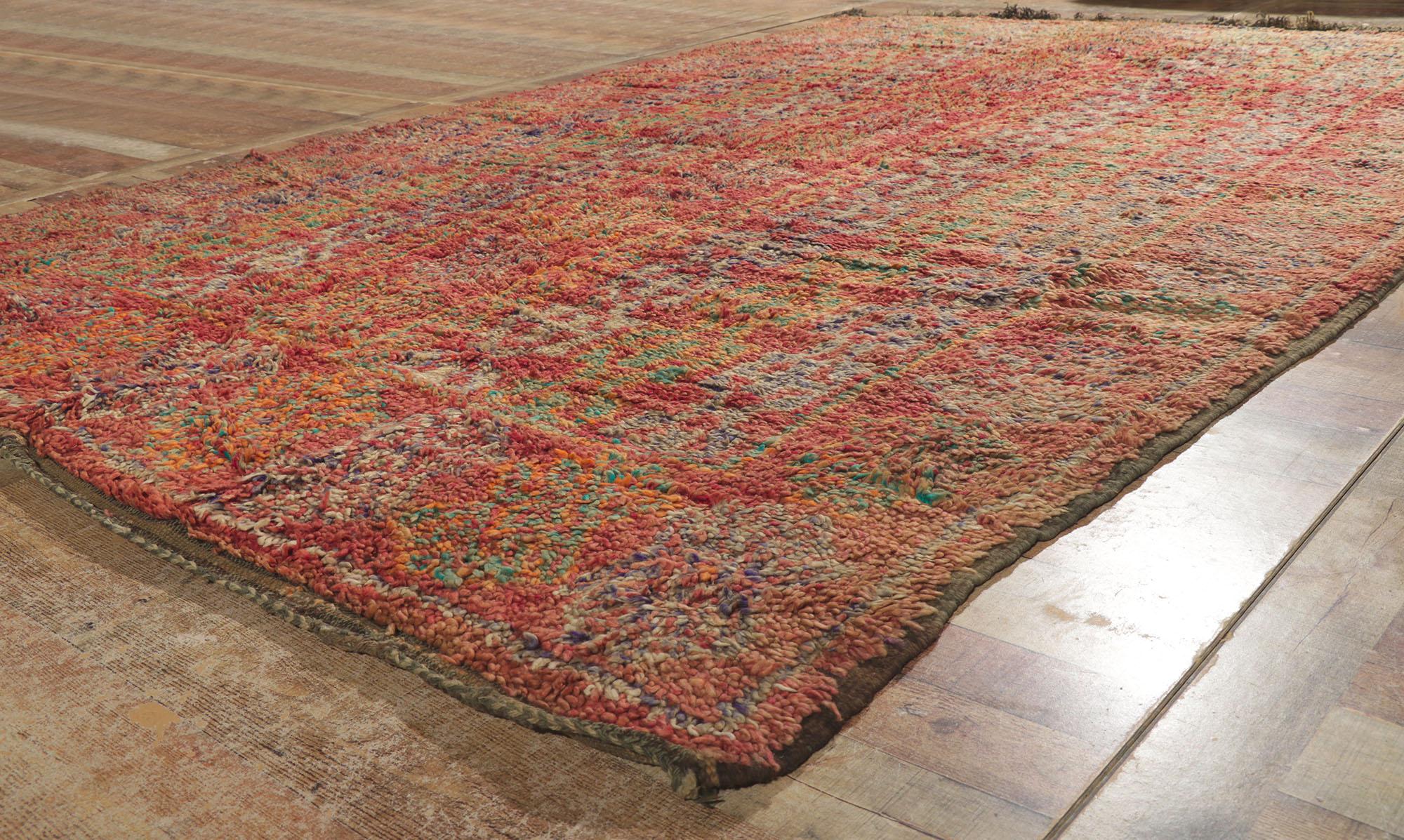20th Century Vintage Berber Moroccan Rug, Nomadic Charm Meets Southwest Style For Sale