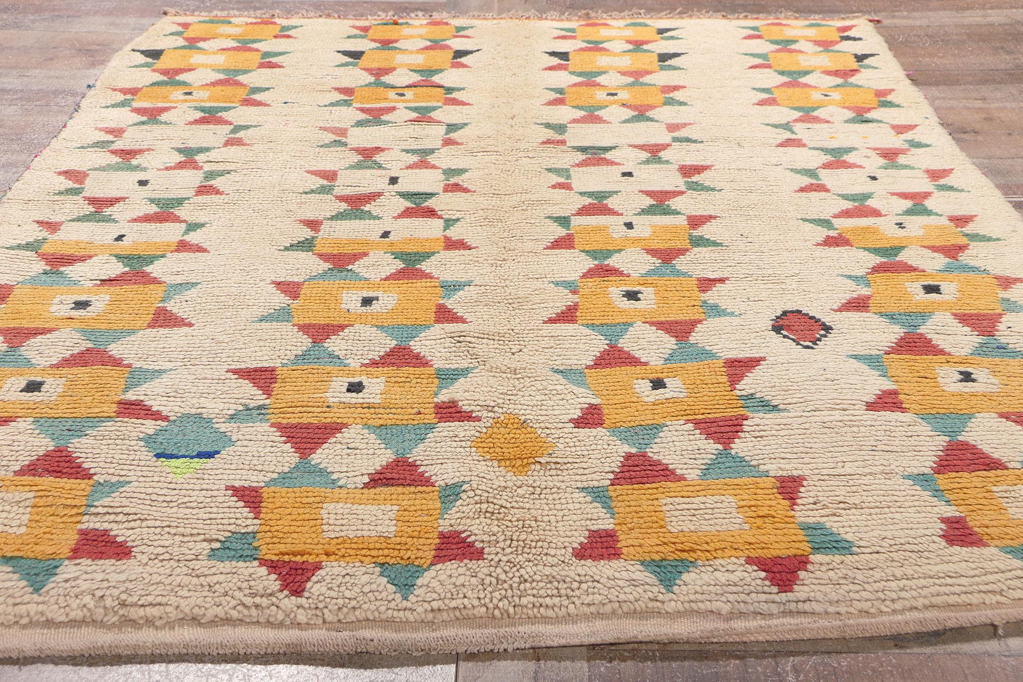 Vintage Moroccan Azilal Rug, Bohemian Allure Meets Tribal Enchantment For Sale 2