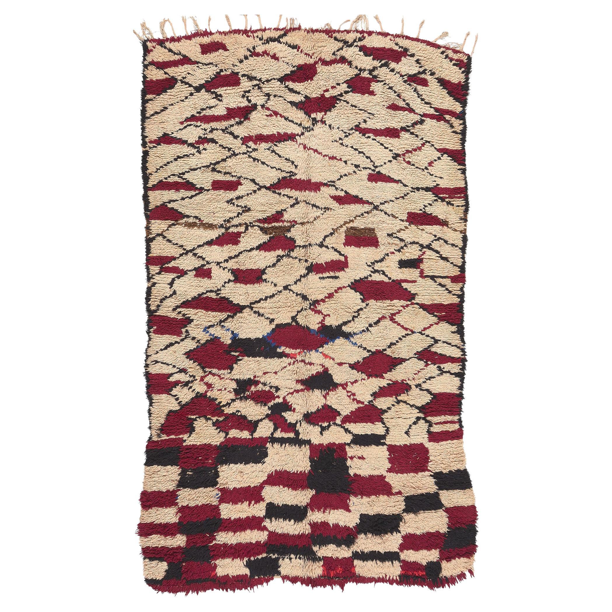 Vintage Talsint Moroccan Rug, Tribal Enchantment Meets Abstract Expressionism