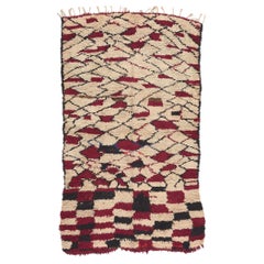 Marokkanischer Talsint-Teppich im Vintage-Stil, Stammeskunst auf abstraktem Expressionismus trifft