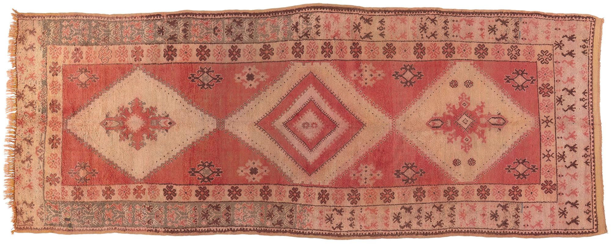 Vintage Talsint Moroccan Rug, Boho Jungalow Meets Nomadic Charm For Sale 3
