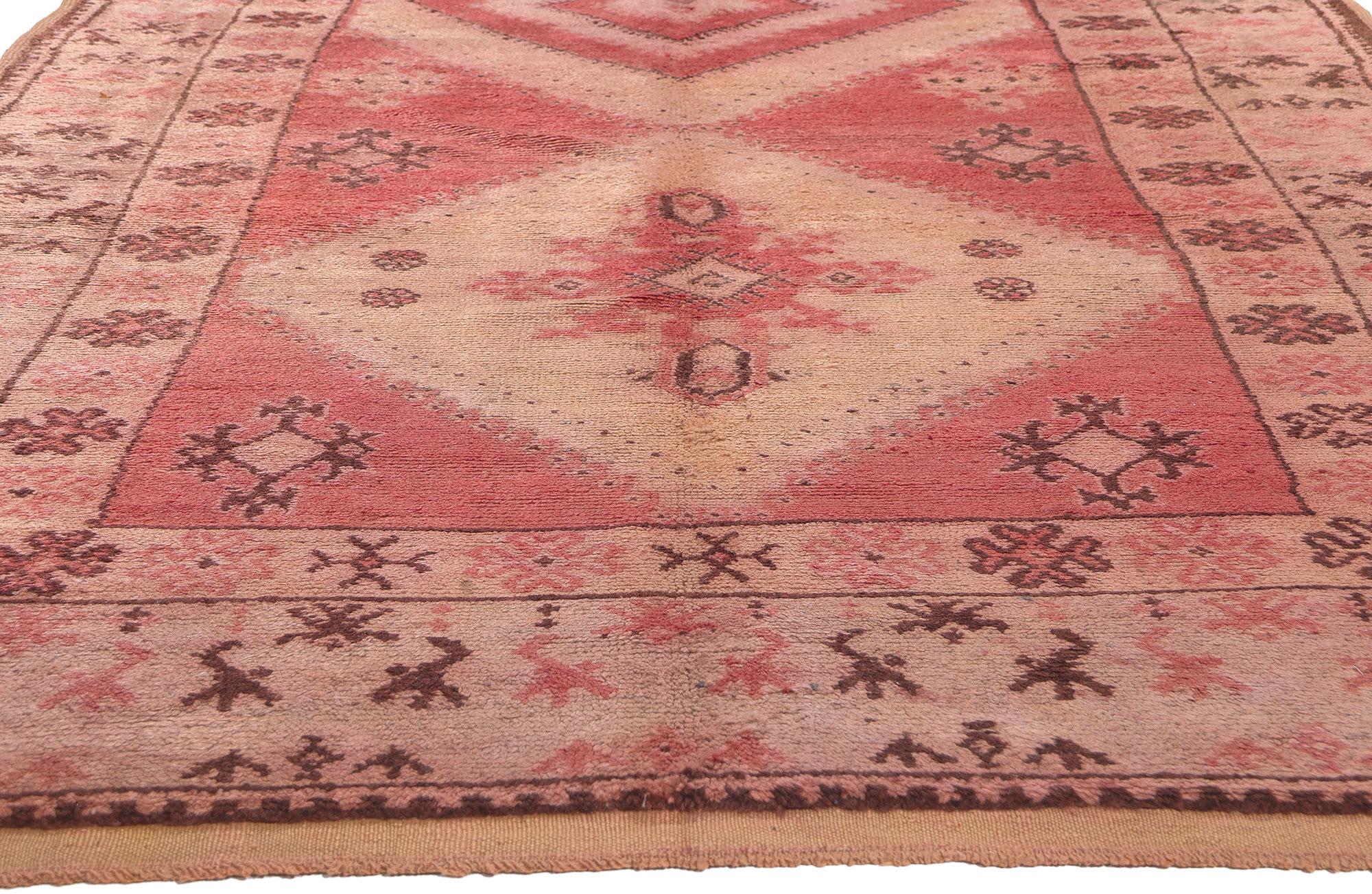 Hand-Knotted Vintage Talsint Moroccan Rug, Boho Jungalow Meets Nomadic Charm For Sale